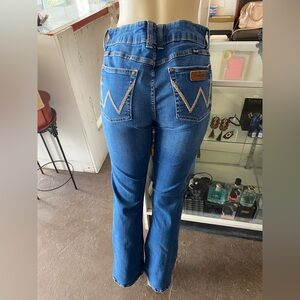 Wrangler Women’s Blue Boot-Cut Jeans with Signature Back Pocket Stitching